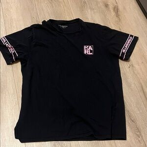Karl Lagerfeld Black Tee with Pink Details